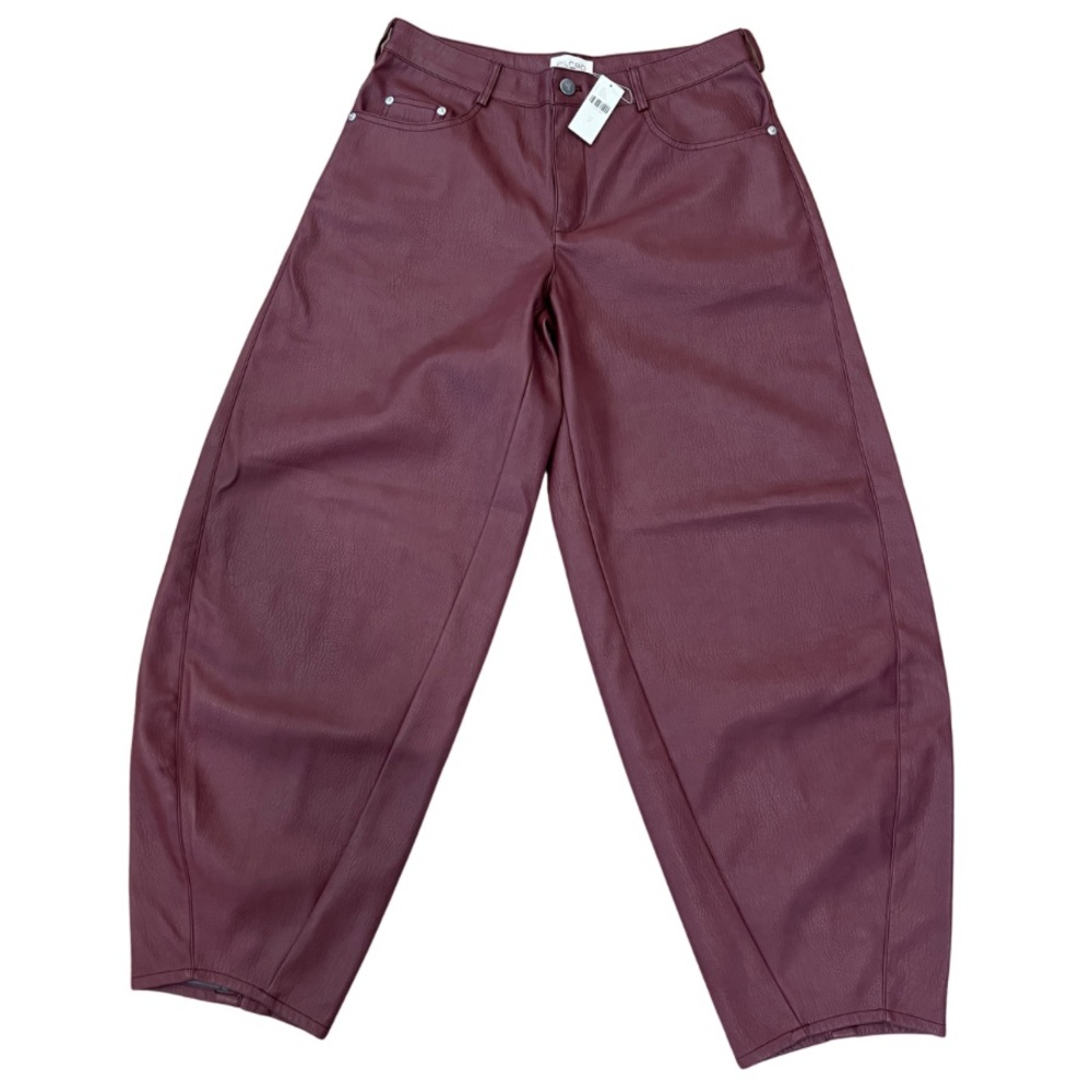 NWT Anthropologie Pilcro Faux Leather Twisted Balloon Pants - Picture 7 of 9